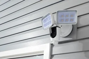 Smart Flood Light Security Camera On Garage