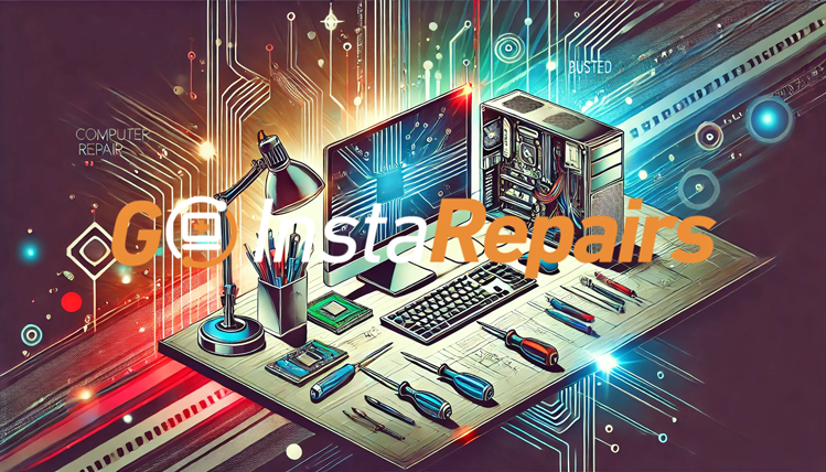 A-visually-striking-digital-illustration-of-a-workspace-featuring-a-modern-desktop-computer,-laptop,-and-repair-tools-like-screwdrivers,-circuit-board
