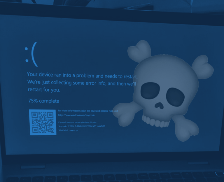 Skull Windows Blue Screen of death