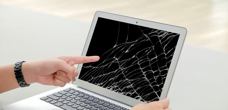 Cracked laptop screen