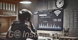 frustrated boy in front of his laptop with slow internet