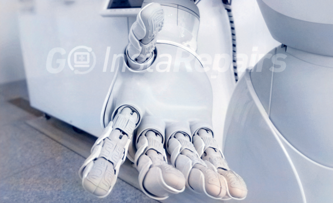closeup photo of white robot arm