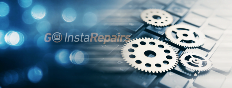 Computer components low opacity blue background